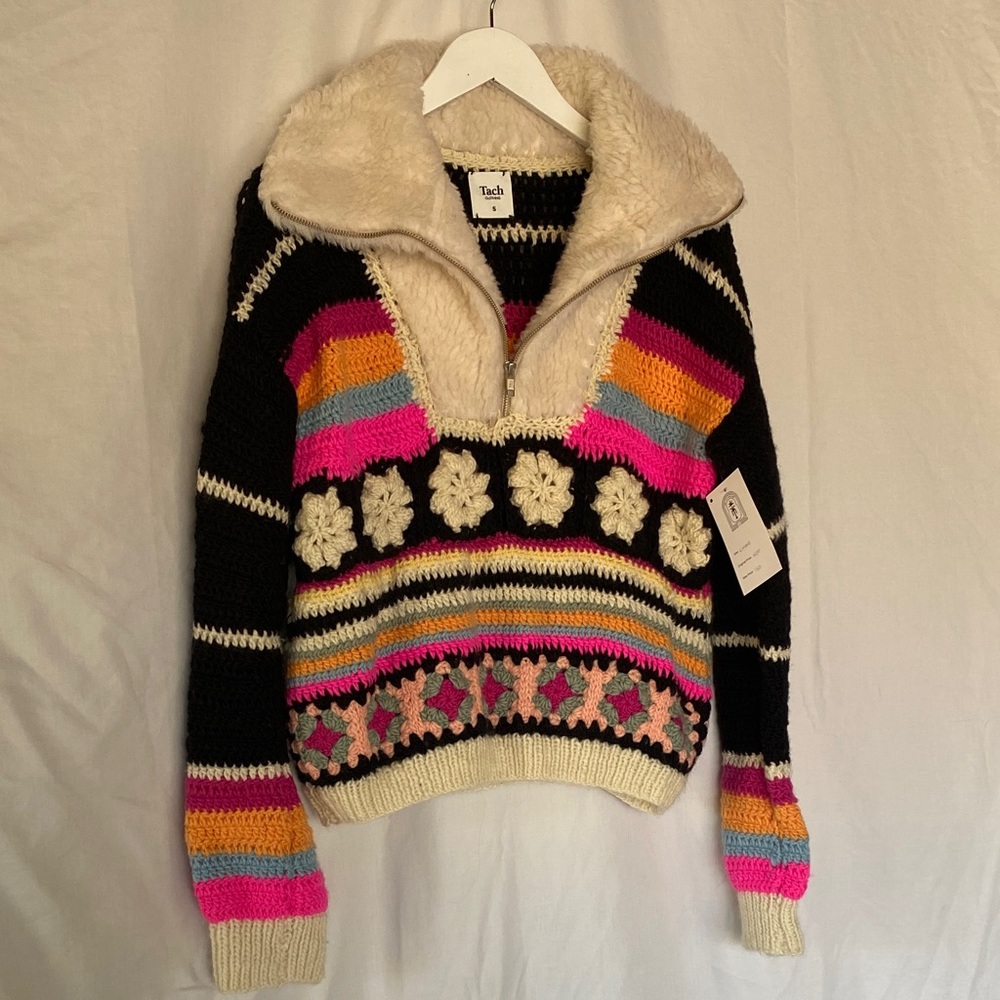 TACH Multicolor Knit Turtleneck Sweater
